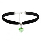Choker van Fluweel met Hartvormige Hanger en Verlengketting