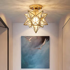 Sculpturale Plafondlamp Met Warme Gloed En Dagelijkse Stervormige Lichtaccenten