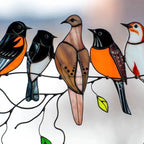 Stained Glass Bird Suncatcher Met Kleurrijke Vogels