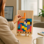 Houten Puzzel met Staand Bord en Rustgevend Spelgevoel