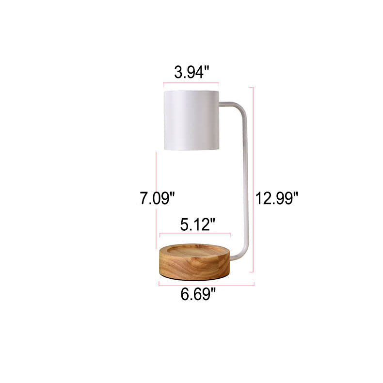 Japanse kaarsenwarmerlamp met houten voet en dimbare timer