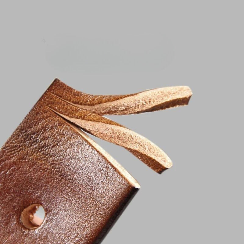Leren Riem met Massieve Messing Gesp en Tijdloze Afwerking