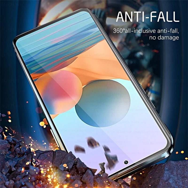 Magnetisch Telefoonhoesje met Gehard Glas voor Samsung Smartphones