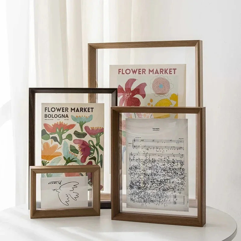Fotolijst Met Zwevend Acrylontwerp En Massief Houten Frame