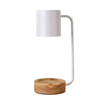 Japanse kaarsenwarmerlamp met houten voet en dimbare timer