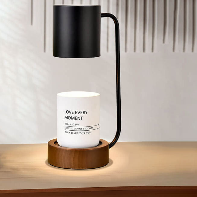 Tafellamp met Waxverwarmer en Houten Basis