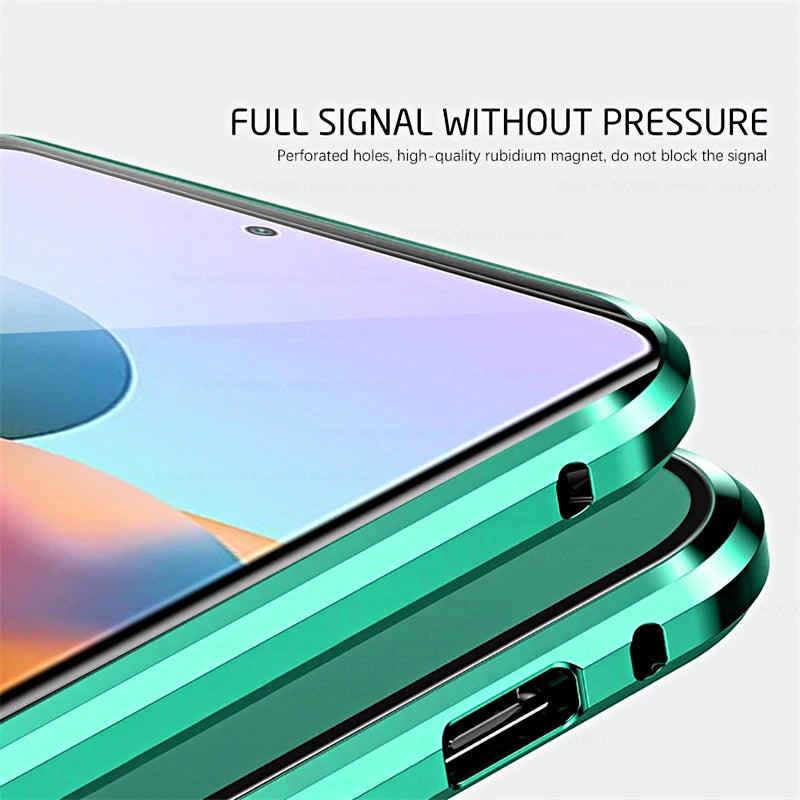 Magnetisch Telefoonhoesje met Gehard Glas voor Samsung Smartphones