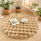 Rond Bubble Vloerkleed met Zachte Fleece Structuur