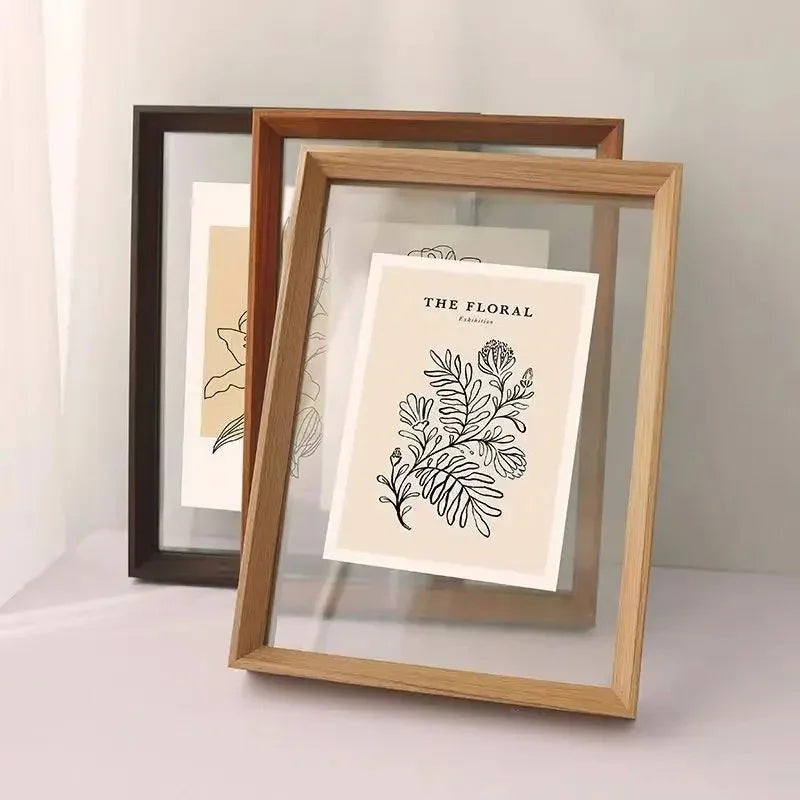 Fotolijst Met Zwevend Acrylontwerp En Massief Houten Frame