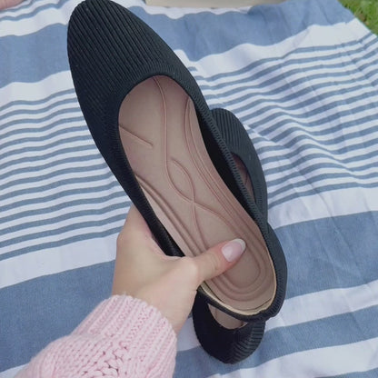 Gebreide Ballerina's voor Dames met Flexibele Zool voor Dagelijks Gebruik