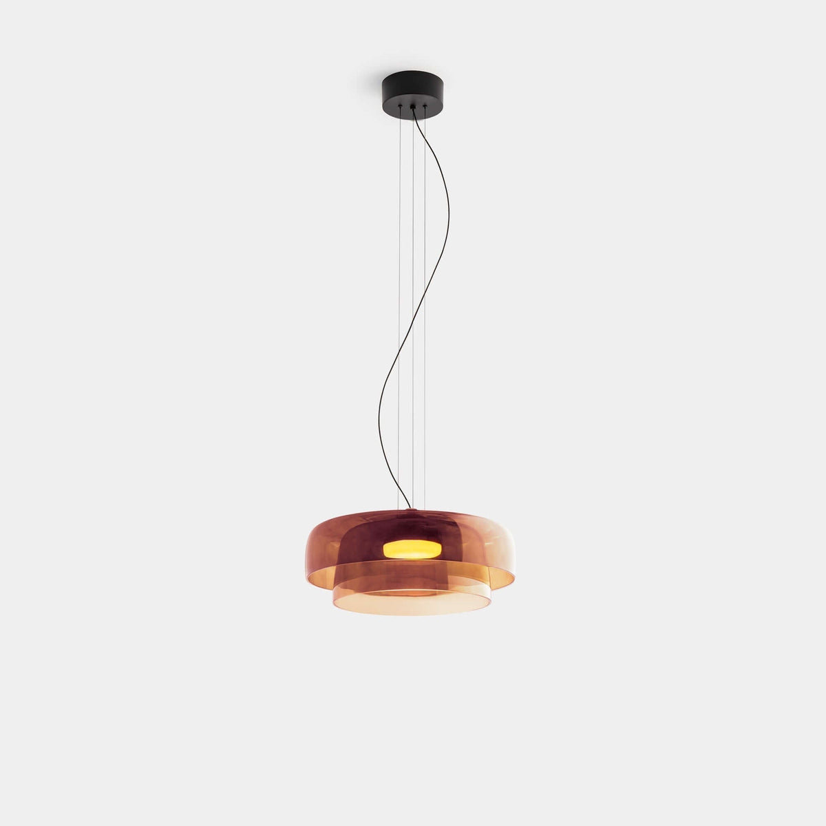 Luxe Glazen Hanglamp met Unieke Handgemaakte Kap voor Warme Sfeerverlichting
