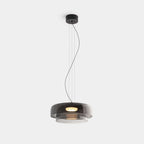 Luxe Glazen Hanglamp met Unieke Handgemaakte Kap voor Warme Sfeerverlichting