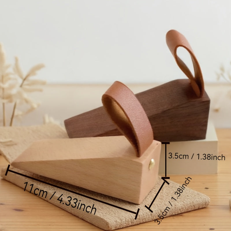 Massief Houten Deurstopper met Antislipbasis voor Gebruik Binnenshuis