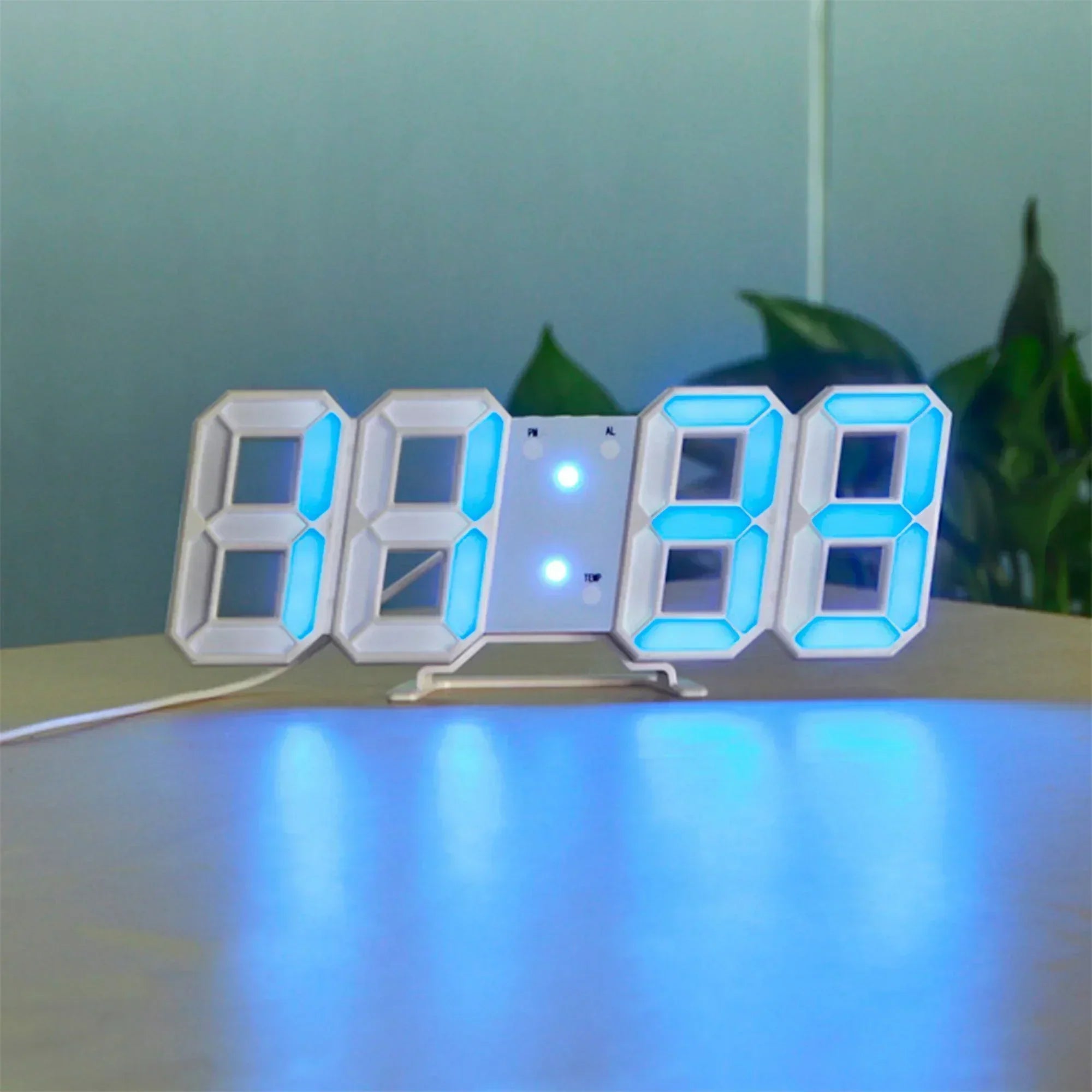 3D LED Wandklok met Dimbaar Digitaal Display voor Binnen