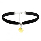 Choker van Fluweel met Hartvormige Hanger en Verlengketting