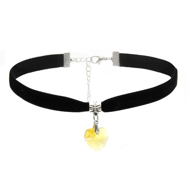 Choker van Fluweel met Hartvormige Hanger en Verlengketting