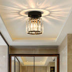 Inbouw Plafondlamp Met Kristalglas En Compact Ontwerp Voor Heldere Gangverlichting