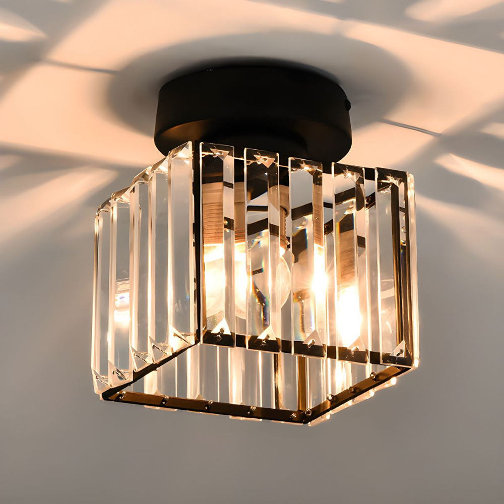Inbouw Plafondlamp Met Kristalglas En Compact Ontwerp Voor Heldere Gangverlichting