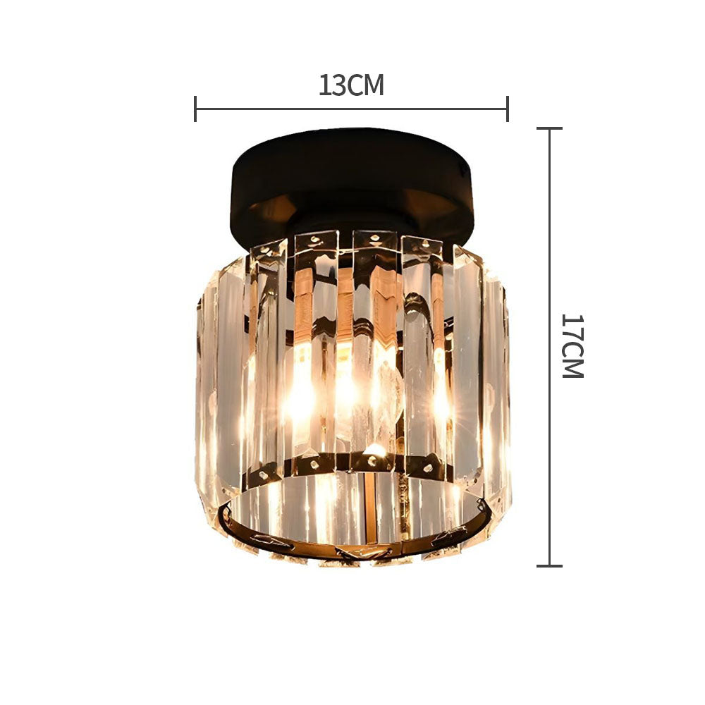 Inbouw Plafondlamp Met Kristalglas En Compact Ontwerp Voor Heldere Gangverlichting