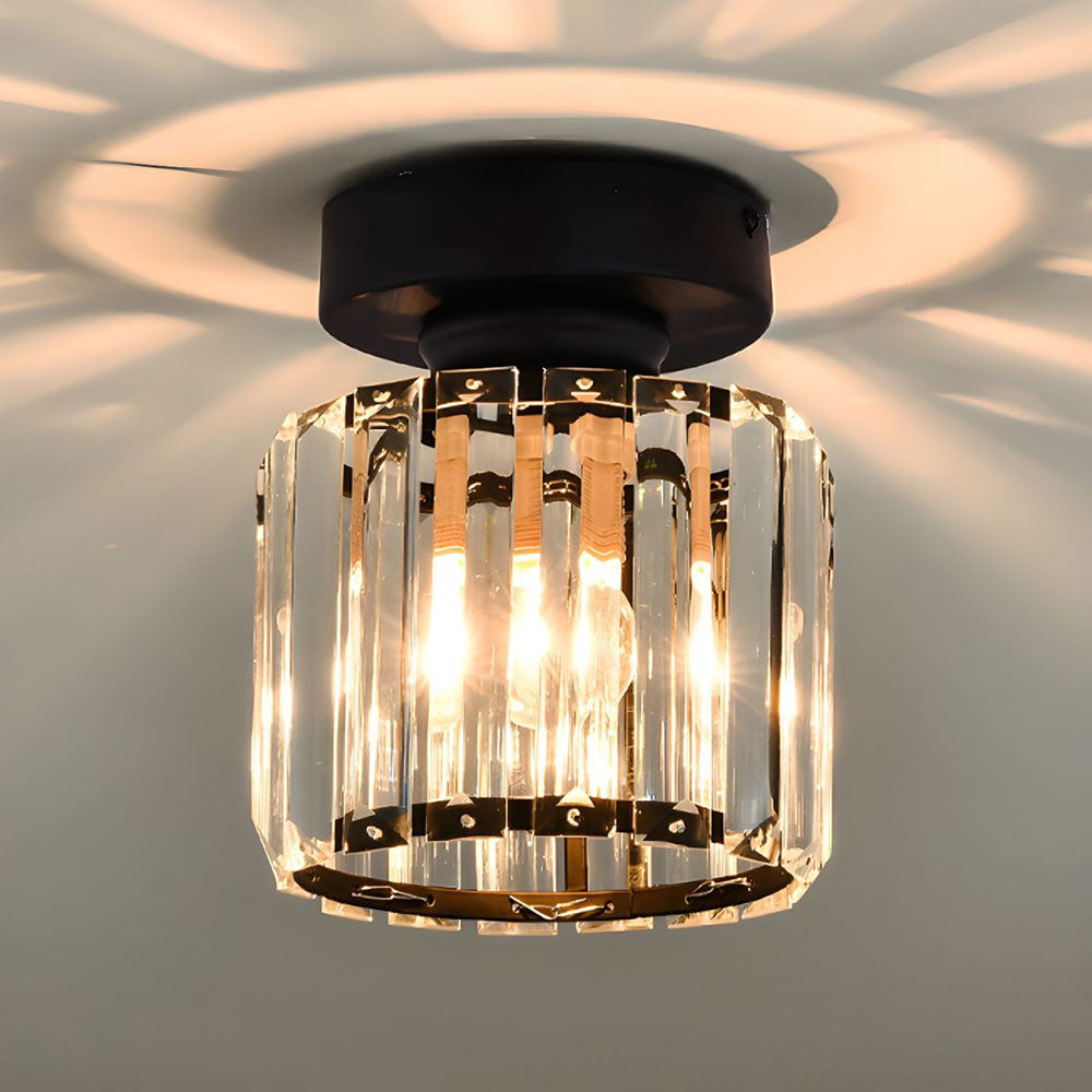 Inbouw Plafondlamp Met Kristalglas En Compact Ontwerp Voor Heldere Gangverlichting