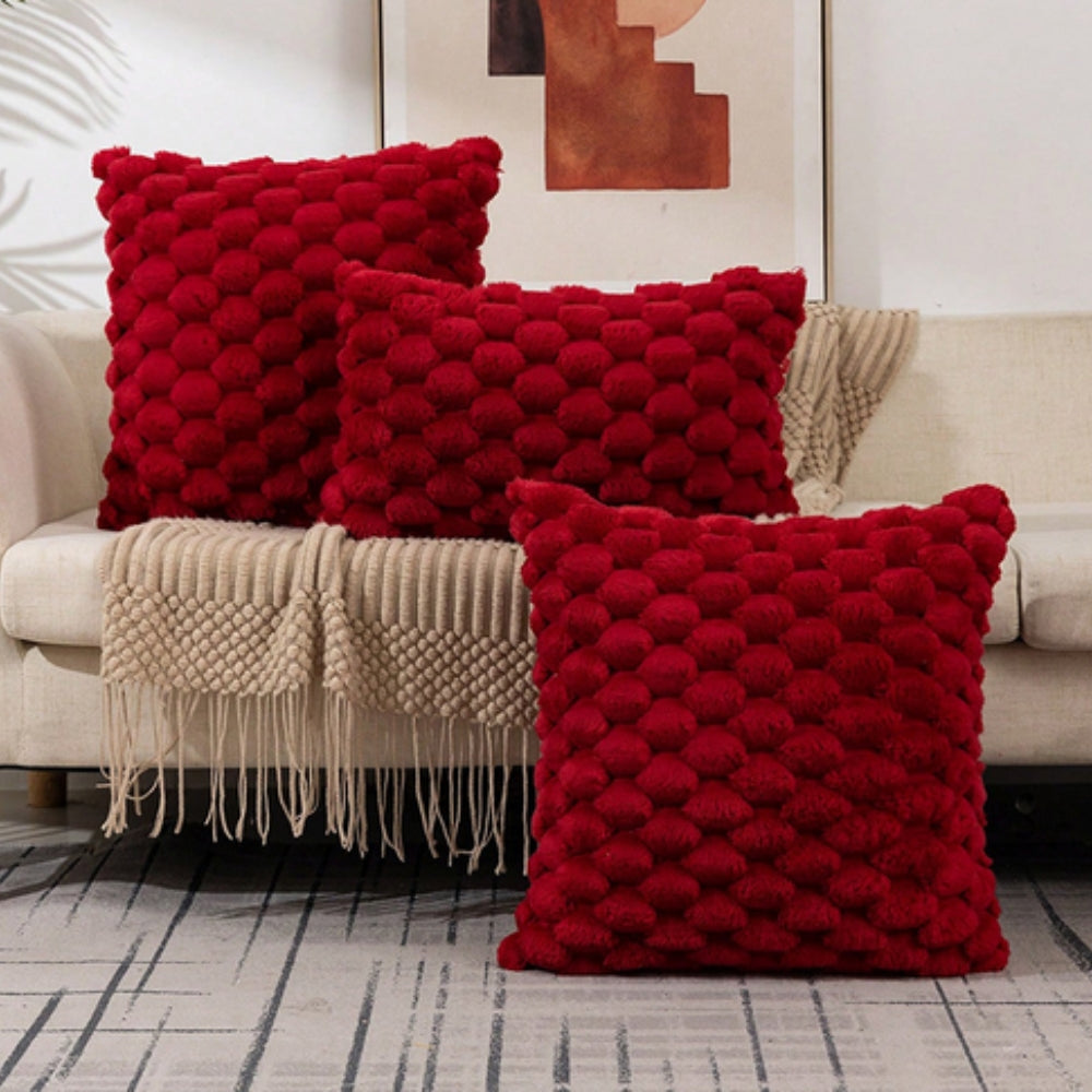 Kussenhoes Met Zachte 3D‑Textuur En Luxe Pluche Structuur