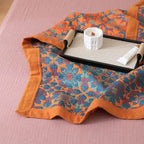 Katoenen Sprei met Bloemenmotief en Meerlaagse Gaasstructuur