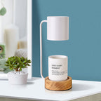 Japanse kaarsenwarmerlamp met houten voet en dimbare timer
