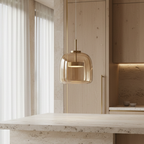 Hanglamp met Glazen Kap en Warme Moderne LED‑Sfeerverlichting