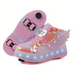 Rolschaats Sneakers Met LED Verlichting En Decoratieve Vleugels
