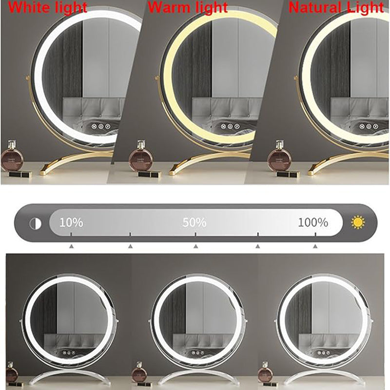 Make-upspiegel met Dimbare LED-Rand en Draaibaar Frame voor Kaptafel