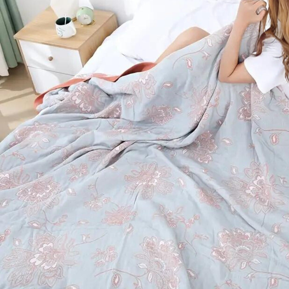 Jacquard Deken Met Bloemenpatroon Voor Comfortabel Gebruik Tijdens Alle Seizoenen