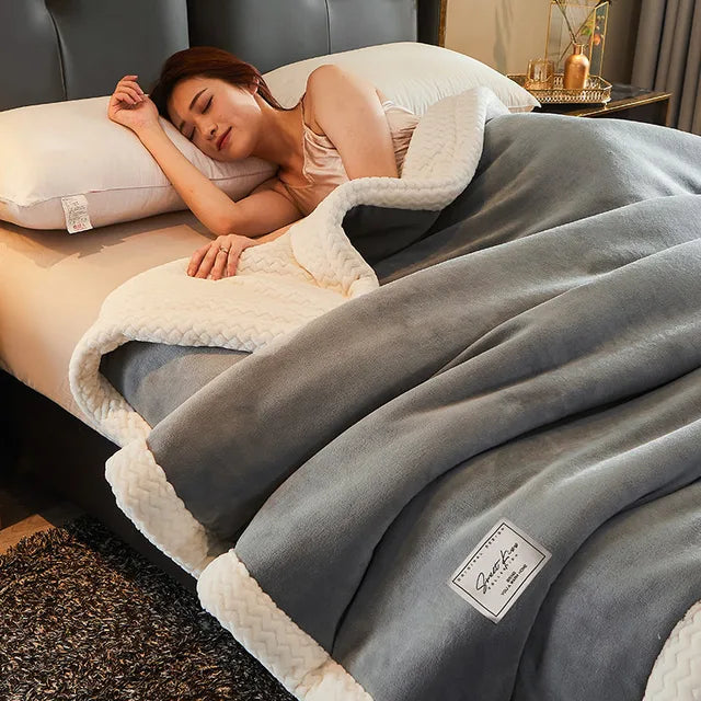 Winter Fleece Deken Met Zachte Structuur En Warme Comfortlaag