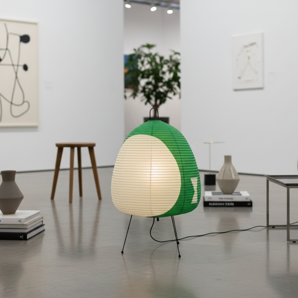 Japanse Tafellamp of Vloerlamp met Organische Papieren Vorm en Warme Sfeerverlichting