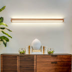 Lineaire Houten Spiegelwandlamp Met Acrylvoorfront