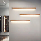 Lineaire Houten Spiegelwandlamp Met Acrylvoorfront