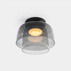 Glazen Plafondlamp Met Gelaagde Vorm En Moderne Sfeerverlichting