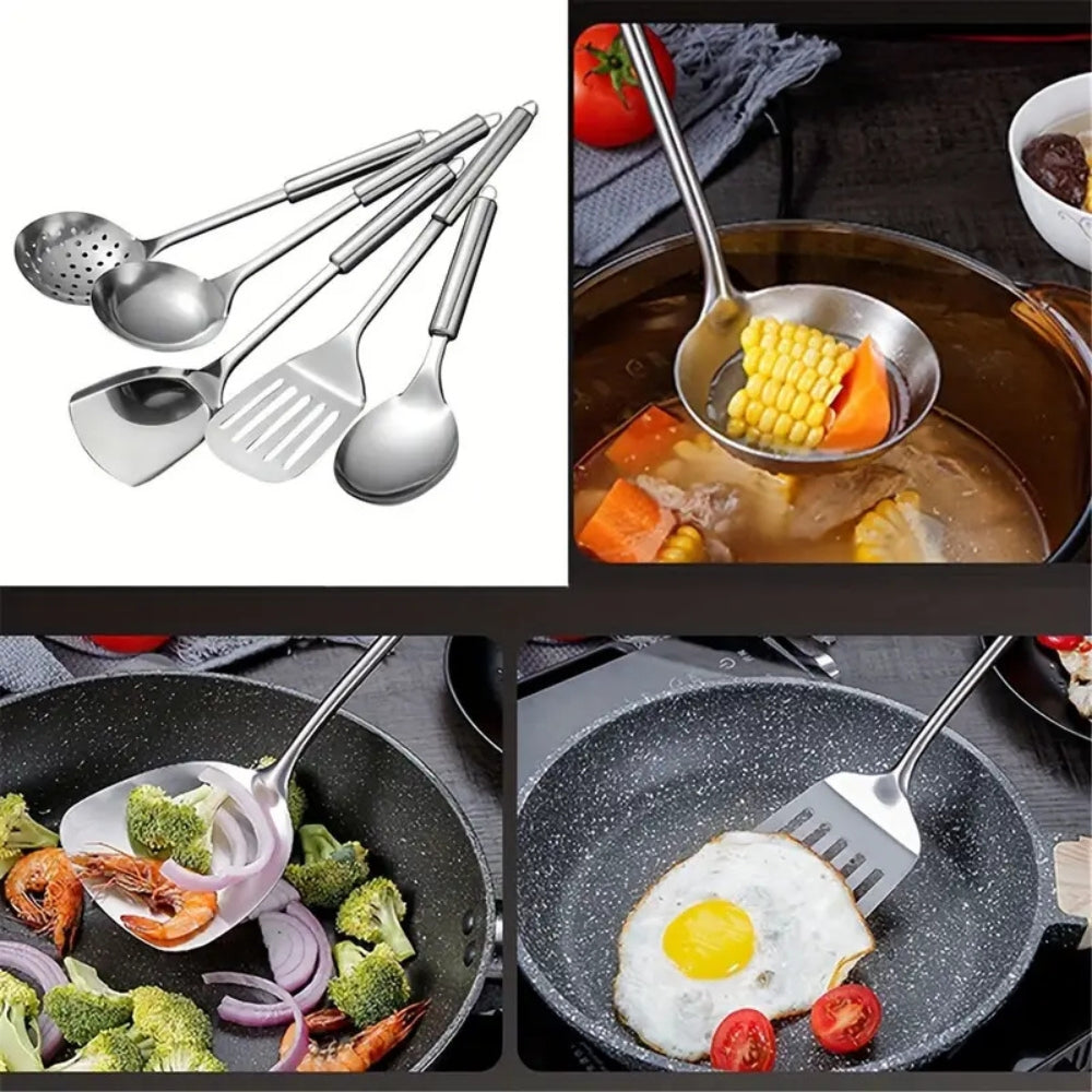RVS Keukengerei Set Met Ergonomische Handgrepen Voor Dagelijks Kookgemak