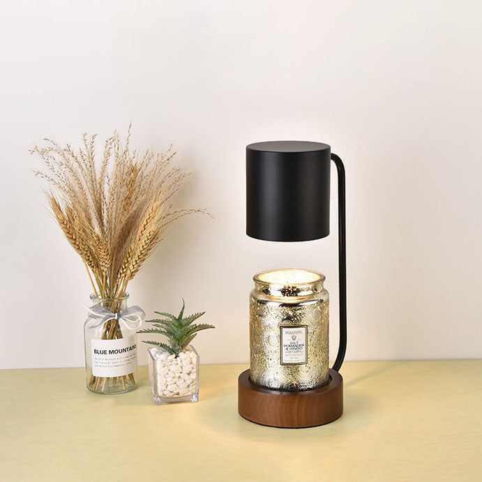Tafellamp met Waxverwarmer en Houten Basis