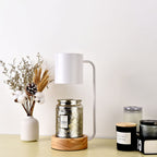 Japanse kaarsenwarmerlamp met houten voet en dimbare timer
