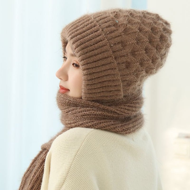 Wintermuts En Halsbeschermer Met Warm Fleece En Elastisch Strickontwerp