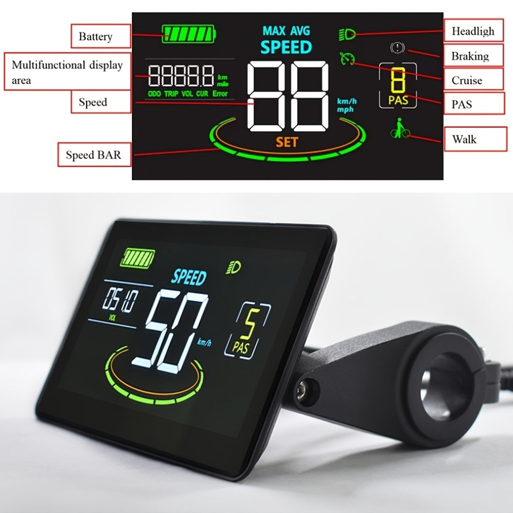 LCD Display voor Elektrische Fiets en Scooter met Snelheidsmeter