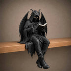 Harsfigurine met Gehuld Silhouet en Open Boek voor Dark Academia Sfeer