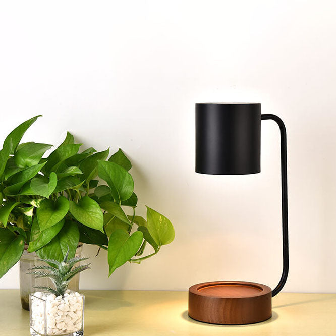 Tafellamp met Waxverwarmer en Houten Basis