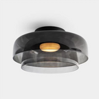 Glazen Plafondlamp Met Gelaagde Vorm En Moderne Sfeerverlichting