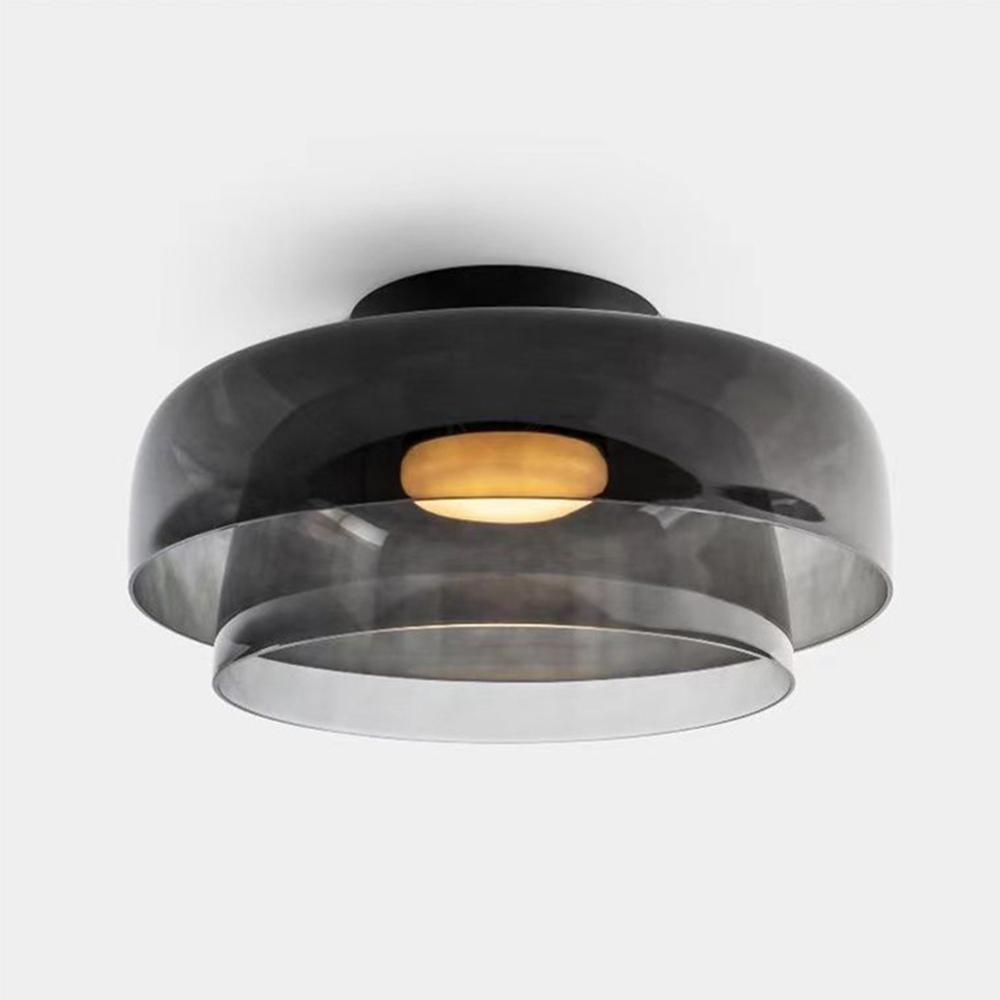 Glazen Plafondlamp Met Gelaagde Vorm En Moderne Sfeerverlichting
