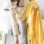 Gebreide Plaid van Wol met Kwasten voor Bank en Bed