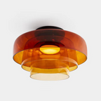 Glazen Plafondlamp Met Gelaagde Vorm En Moderne Sfeerverlichting