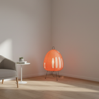 Japanse Tafellamp of Vloerlamp met Organische Papieren Vorm en Warme Sfeerverlichting