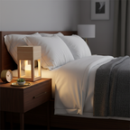 Houten Tafellamp met Warme LED‑Sfeerverlichting en Waxverwarmer