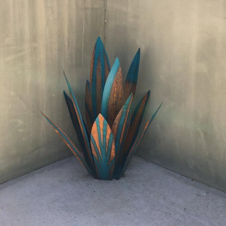 Metalen agave tuinsculptuur voor een decoratief tuinaccent
